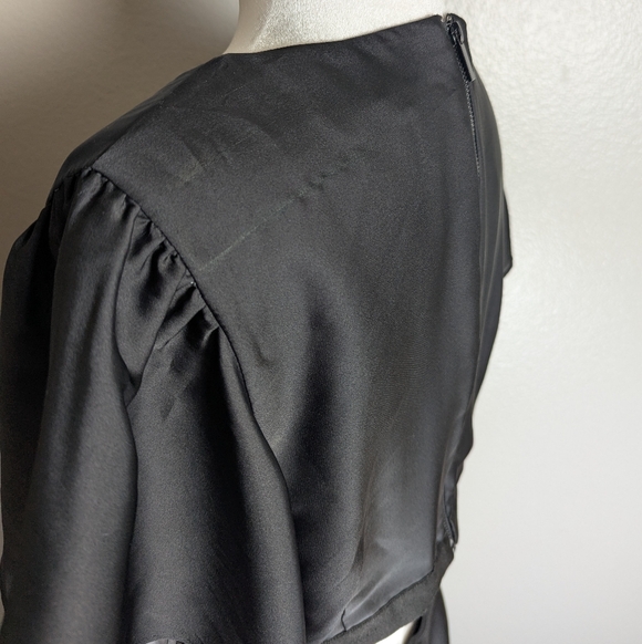 Rachel Roy Black & White Floral Open Waist Midi Party Dress Womens 12 - Picture 9 of 9